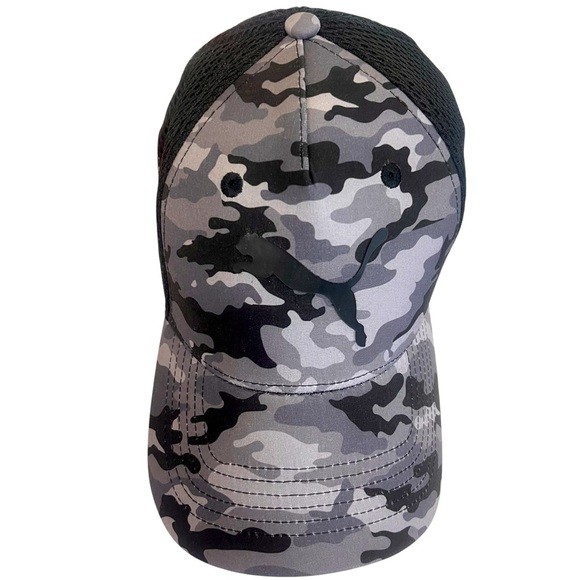 NWT PUMA Black Camo black and grey adjustable SnapBack Hat - Picture 1 of 8